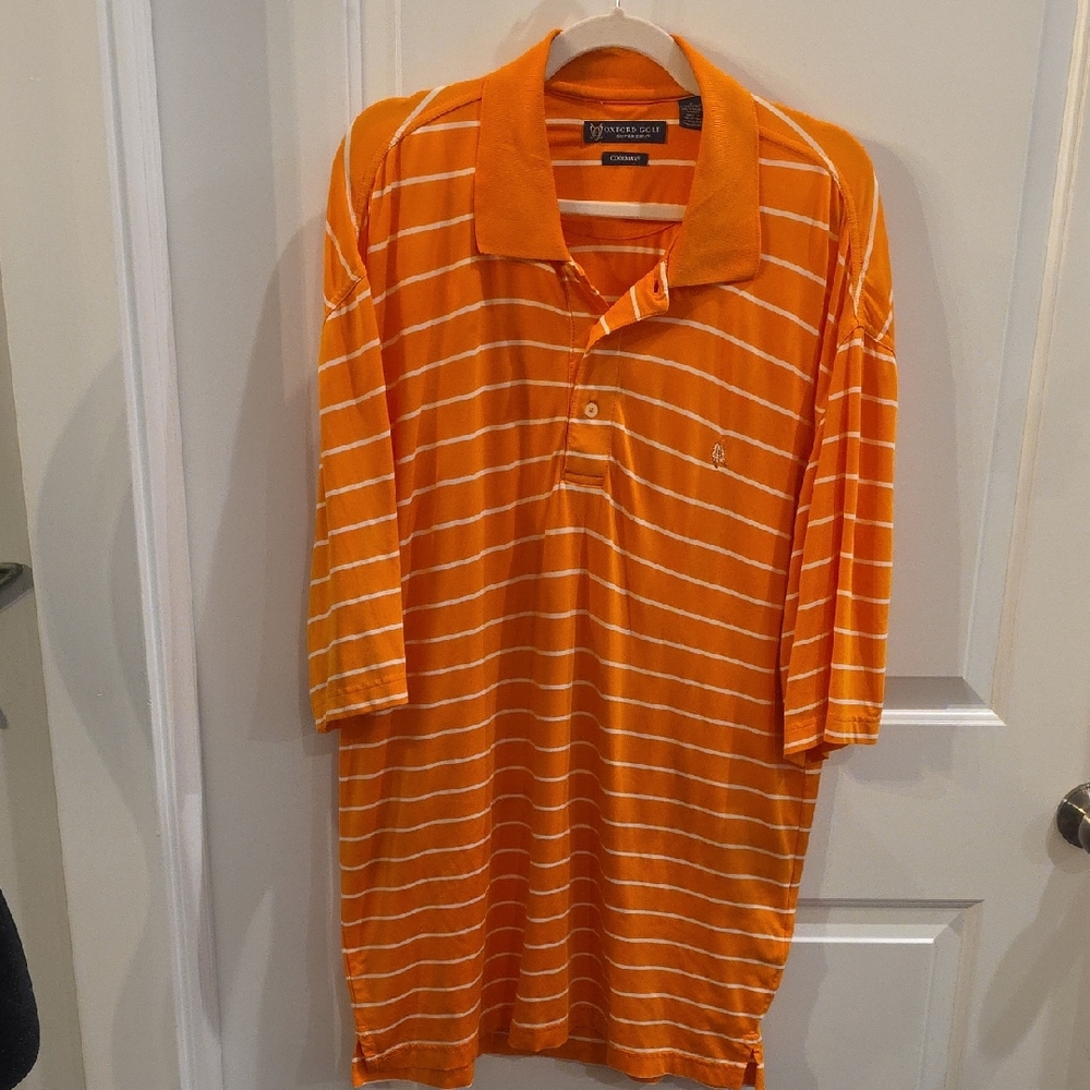 OXFORD GOLF Super Dry‎ Men's Striped Polo Shirt Size Large